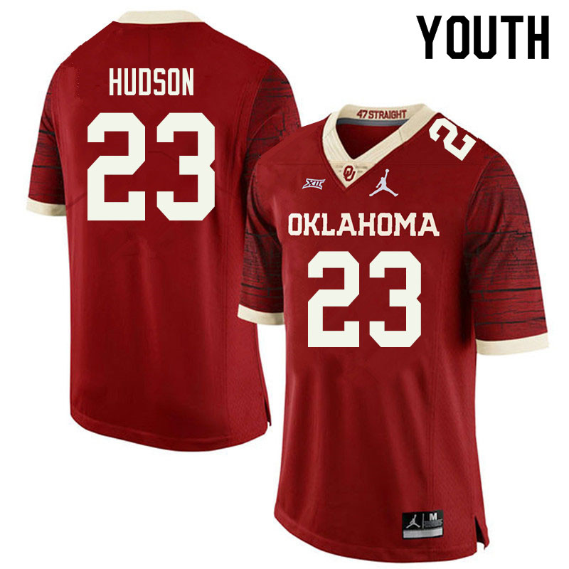 Jordan Brand Youth #23 Todd Hudson Oklahoma Sooners College Football Jerseys Sale-Retro